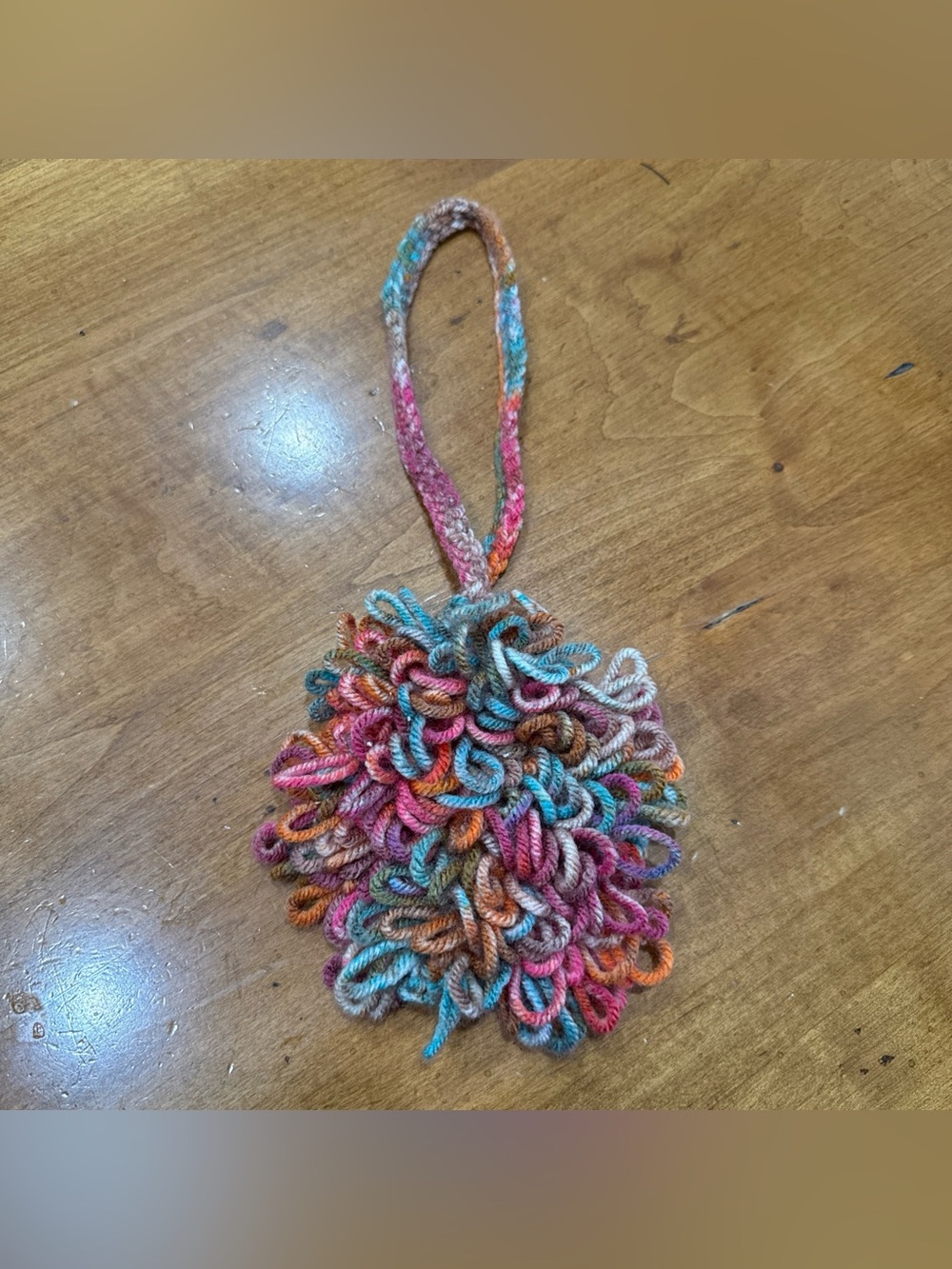 Brand New Hand Crochet Loop Stitching Kitchen Sponge W String For Hanging; Multi